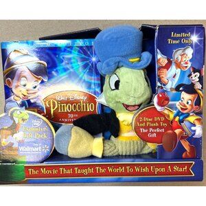 Disney Pinocchio 70th Anniversary 2 Disc DVD Jiminy Cricket Plush Limited Editio